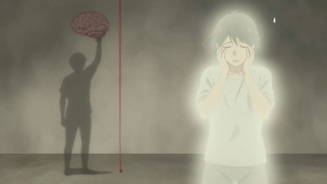 Split image showing lightheadedness from low blood pressure and anxiety-induced dizziness.