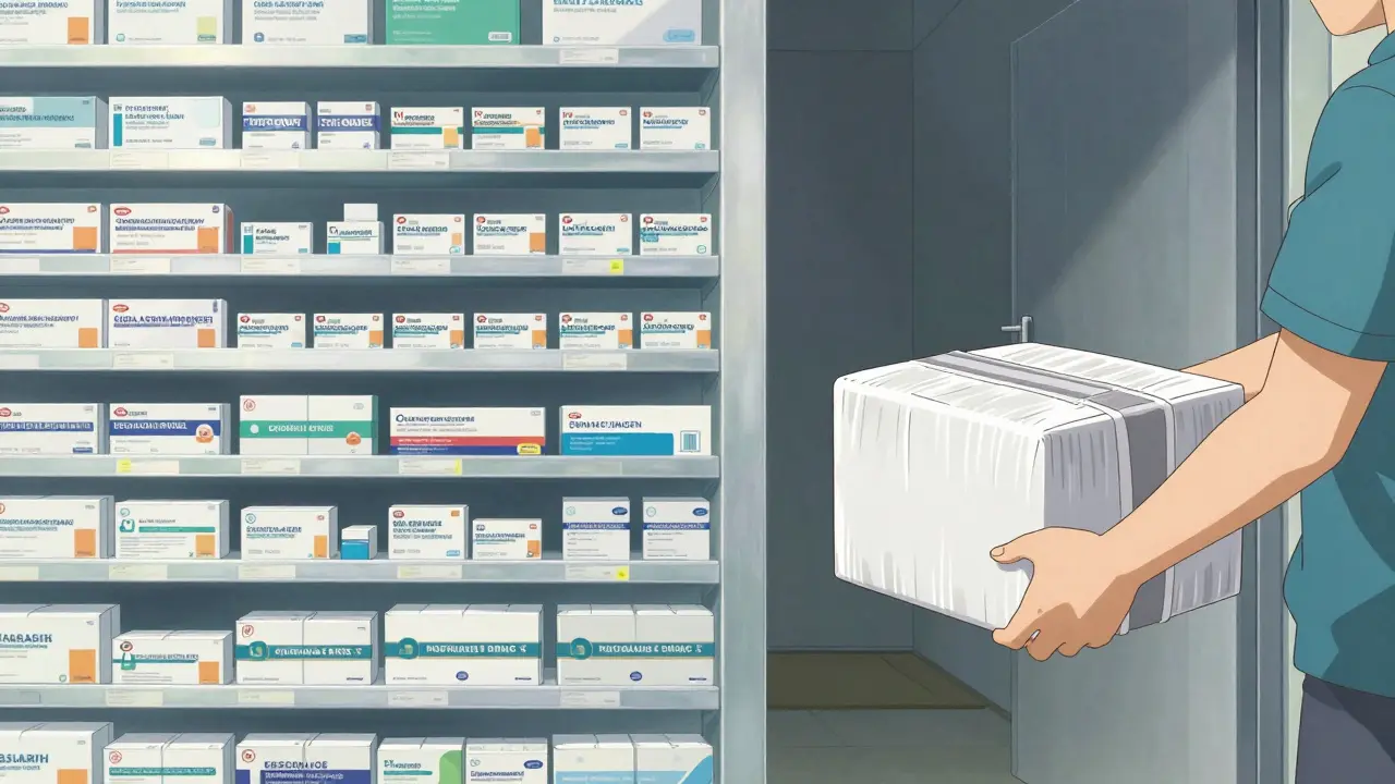 Medical package being delivered from an international pharmacy